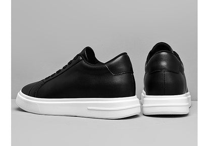 Heightening Casual Shoes Fashion PU Leather Elevator Shoes for Men 6cm 8cm 10cm Invisible Height Increase White Sneakers Cortex
