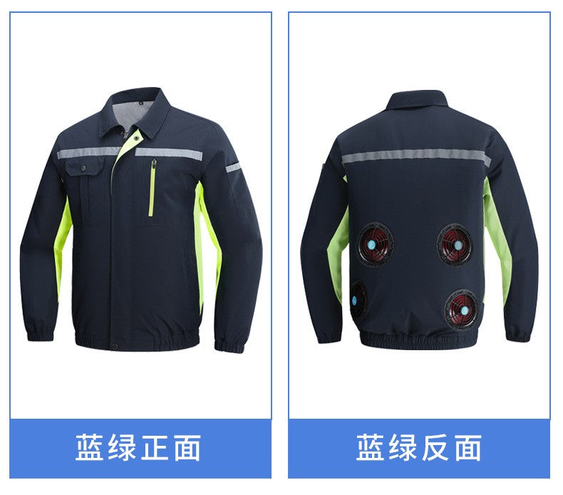 Summer Cooling Jacket Men's Hooded Fan Jacket Heat Resistant Fan Air Conditioner Clothes Breathable Outdoor Fishing Fan Workwear