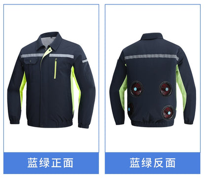 Summer Cooling Jacket Men's Hooded Fan Jacket Heat Resistant Fan Air Conditioner Clothes Breathable Outdoor Fishing Fan Workwear