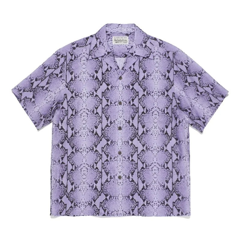 Classics Summer WACKO MARIA Shirts Full Print Leopard Rayon Short-sleeved Real Photos Hawaiian Shirt for Men Women
