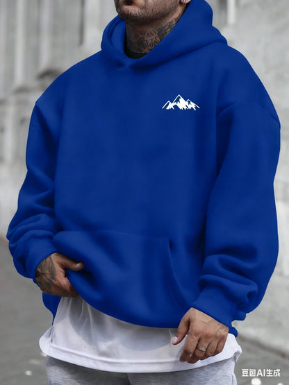 Men's Casual Pink Hoodie Fashionable Pattern Long Sleeve Regular Fit Casual Wear Hoodie Front Blended Hoodie