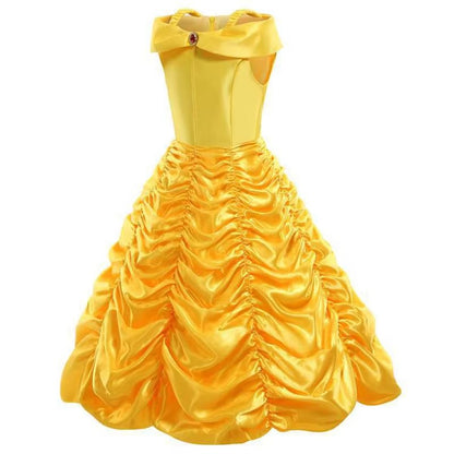 Disney Belle Princess Dress Halloween Cosplay Beauty and The Beast Costumes 2-10Y Girls Birthday Party Children Clothing Gown