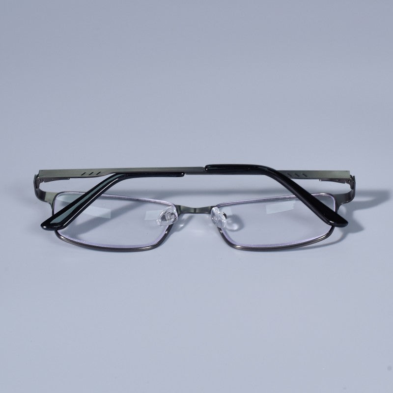 Homens Quadrados Metal Armação Grande Leitura Dobradiça de Mola Óculos de Presbiopia Bloqueio de Luz Azul Proteção Ocular Óculos +75+125+175+4