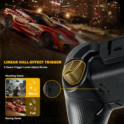 Smart Screen Wireless Game Controller, PS4 Gamepad with Display Hall Effect Joystick Trigger For IOS Andriod Table Steam Switch