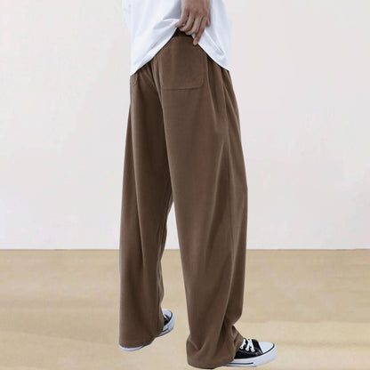 Mens Corduroy Joggers Pants Casual Cargo Pants Drawstring Elastic Waist Baggy Tapered Sweatpants with Pockets Outdoor Sweatpants