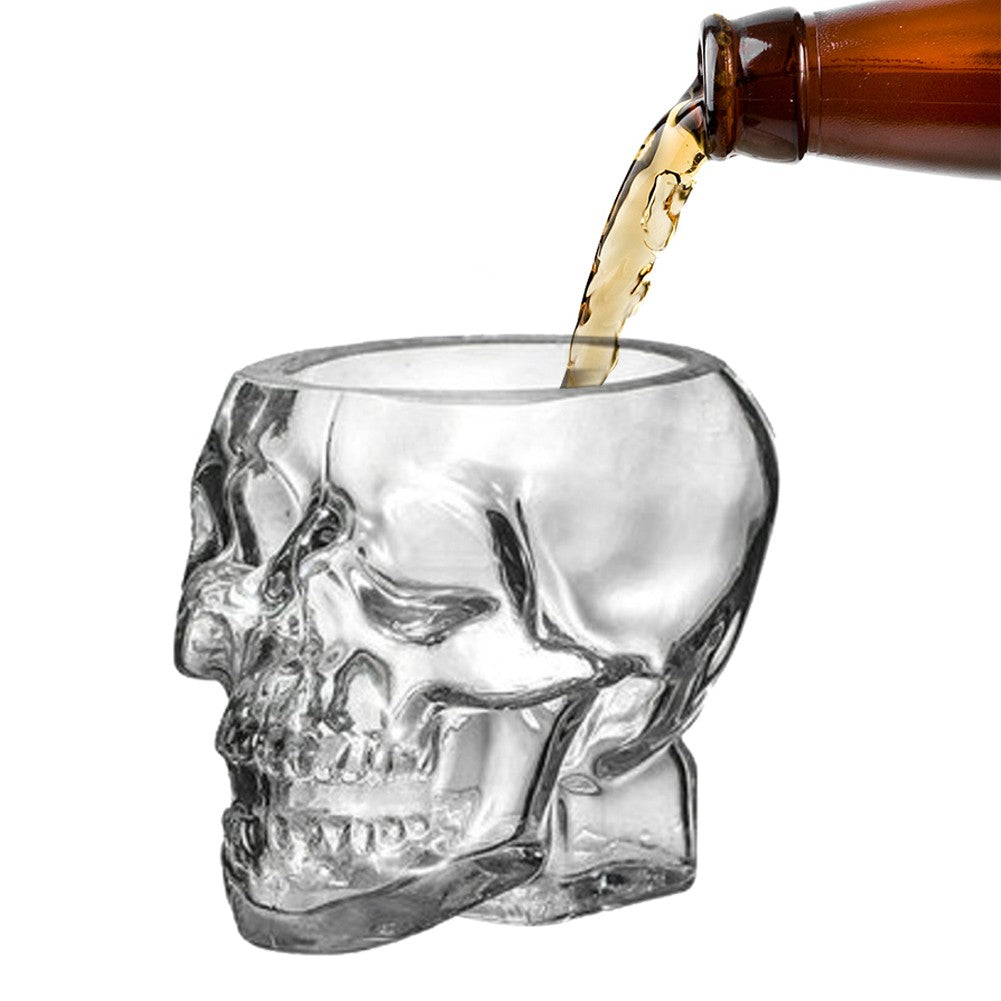 Caneca de Cerveja Rosto de Caveira 80/150/350 ML, Copos de Caveira, Copo para Coquetel, Copo de Vidro para Beber, Artigos de Vidro Engraçados para Entretenimento, Decoração de Halloween