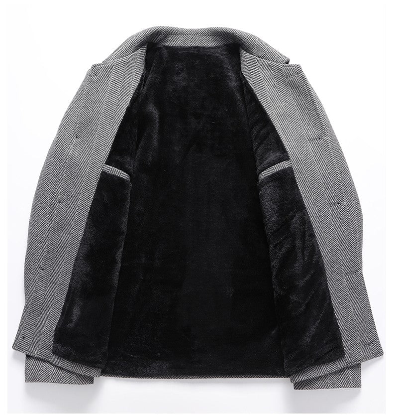 Autumn Winter Woolen Jacket for Men High-quality Casual Business Short Trends Coat Thickened and Warm Social Overcoat 2023