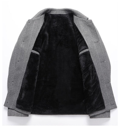 Autumn Winter Woolen Jacket for Men High-quality Casual Business Short Trends Coat Thickened and Warm Social Overcoat 2023