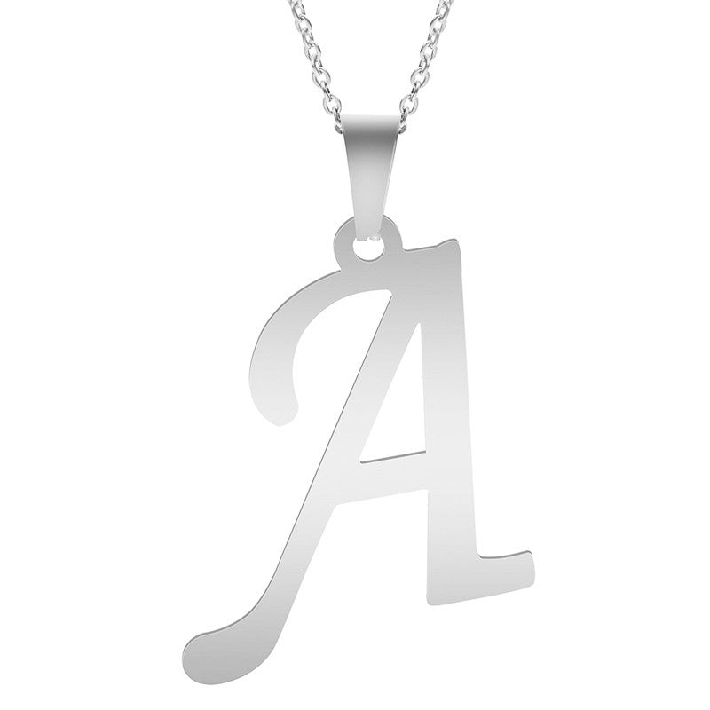 Colar com Pingente de Letras Iniciais A-Z Alfabetos em Inglês Colares de Aço Inoxidável Para Mulheres Homens Acessórios Joias da Moda Presente