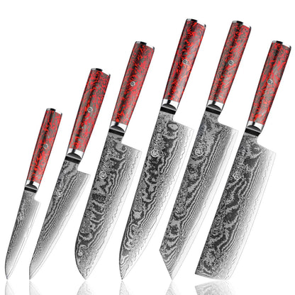 Grandsharp 1-6 Peças Conjunto de Facas de Cozinha 67 Camadas de Aço Damasco com Pó S35VN Faca Afiada de Chef Nakiri para Descascar Utensílios de Cozinha