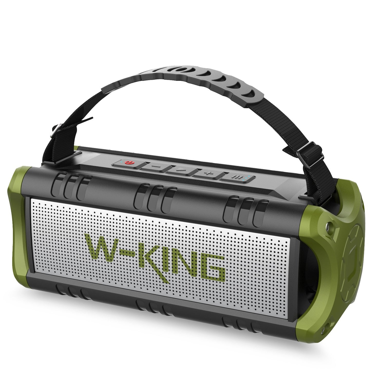 Caixa de Som Bluetooth Portátil W-King D8mini, 30W, Bateria de 5000 mAh, À Prova D'Água, 24 Horas de Bateria, Verde