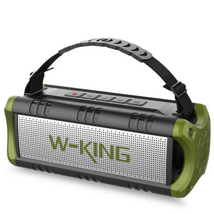 Caixa de Som Bluetooth Portátil W-King D8mini, 30W, Bateria de 5000 mAh, À Prova D'Água, 24 Horas de Bateria, Verde