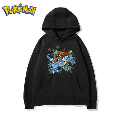 New Pokémon Cartoon Pattern Printed Men's and Women's Hoodies Autumn and Winter 2K Harajuku Large Size Casual Trend Thermal Top