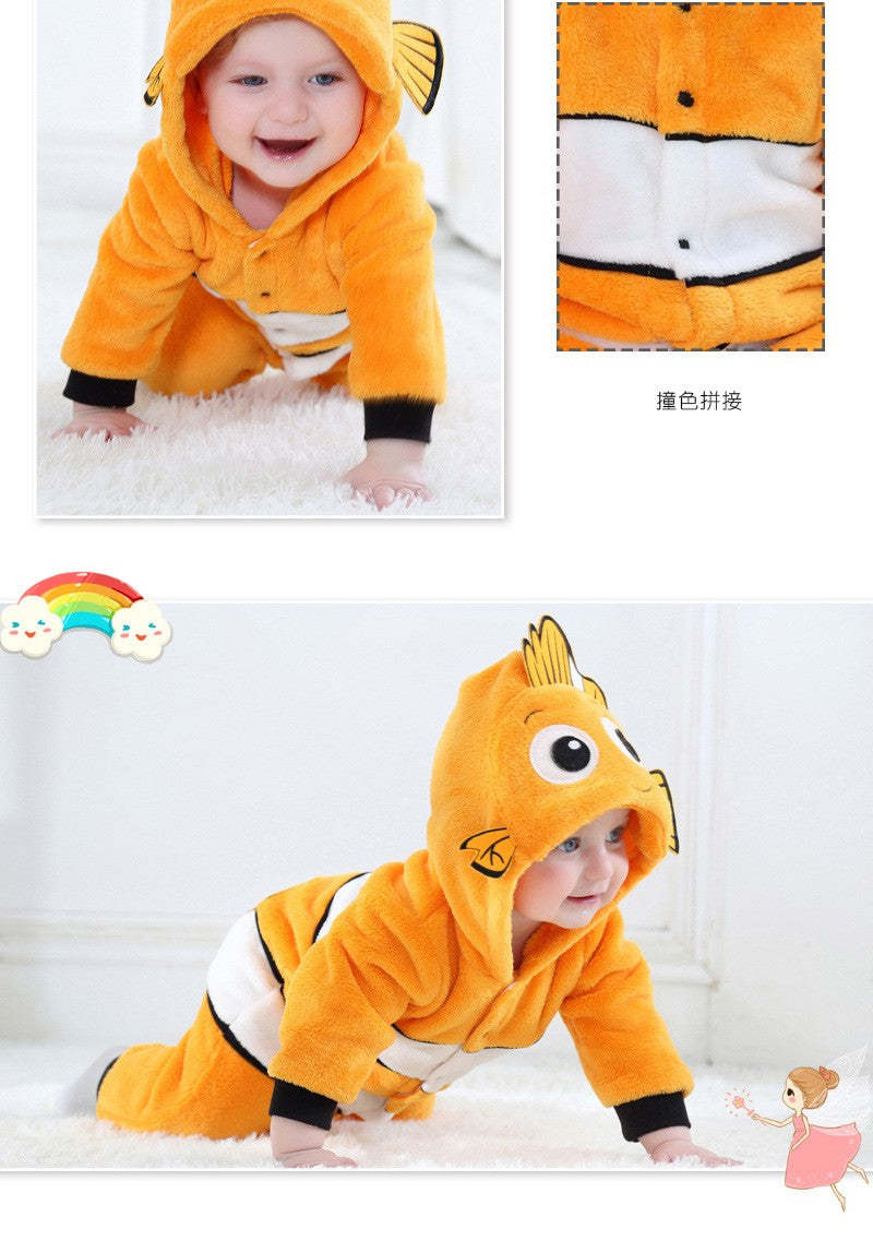 Cosplay Clothes Baby Romper Onesie Infant Boy Girl Cartoon Nemo Baby Onesie Ropa Bebe Rompers Onesie Winter Soft Outfit Costume