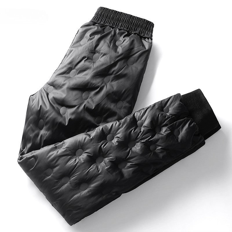 Men's Down Pants Autumn Winter New Solid Color Thickened Warm Outdoor Travel Adventure Harem Pants Men's Plus Size Casual Pants