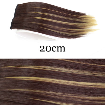 MERISI HAIR Apliques de Cabelo Sintético Liso Invisível com 2 Presilhas, Aumento de Volume, Extensões de Cabelo, Cobertura Lateral Superior