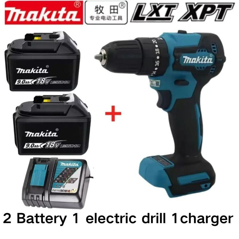Bateria Recarregável Original Makita 18V 9Ah 6Ah 5Ah para Ferramentas Elétricas Makita Bateria de íons de lítio 18v de Substituição + carregador + furadeira elétrica
