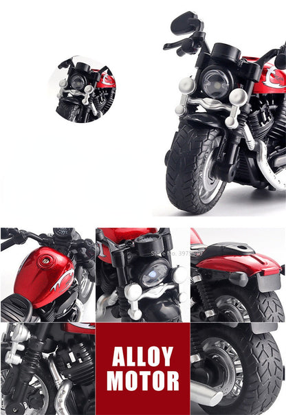 Modelo de Moto Kawasaki Escala 1:12 Miniatura em Liga Leve Brinquedo Carro Som Luz Pneus de Borracha Motocicletas Veículo Presente Perfeito para Meninos