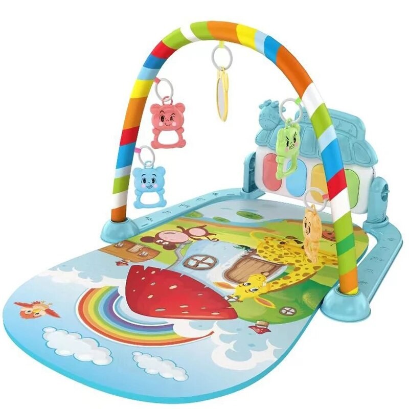Brinquedo Pedagógico Interativo Para Bebês, Tapete de Atividades Piano Musical Multifuncional Para Crianças de 0 a 1 Ano