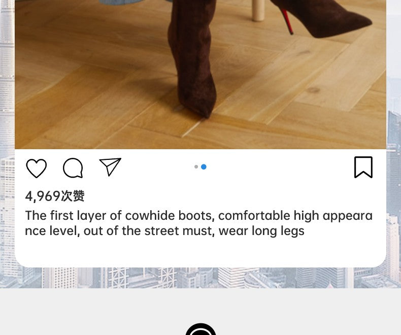 Ods Luxury Designer Sexy Pointed Toe Pole Knee High Brown Black Leather Red Sole Botas Mujer Boots For Women 8 10cm Big 41434546