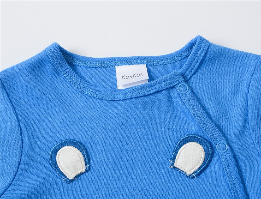 Kavkas 3 Pcs/lot Baby Boy Rompers 0-12M 100% Cotton Newborn Long Sleeve Clothes Cartoon Print Girls Items