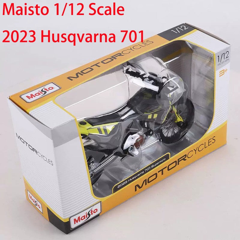 Maisto Escala 1/12 2023 Husqvarna 701 Moto Modelo de Carro de Simulação em Liga Clássicos Presente de Lembrança para Adultos Exposição Estática