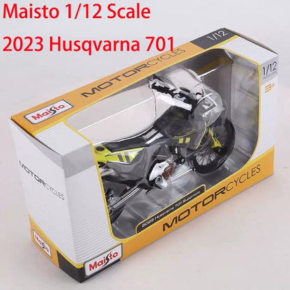 Maisto Escala 1/12 2023 Husqvarna 701 Moto Modelo de Carro de Simulação em Liga Clássicos Presente de Lembrança para Adultos Exposição Estática