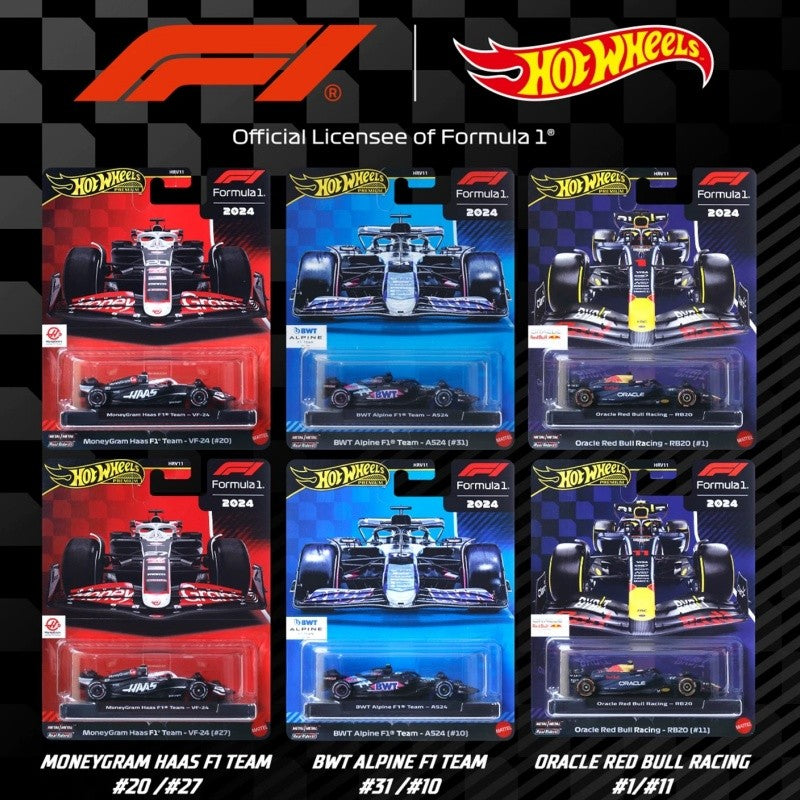 2025 Nova Coleção Original Hot Wheels "Gold Label" Série Fórmula 1 Carros de Corrida Brinquedos Miniatura de Liga Veículos Fundidos Presentes