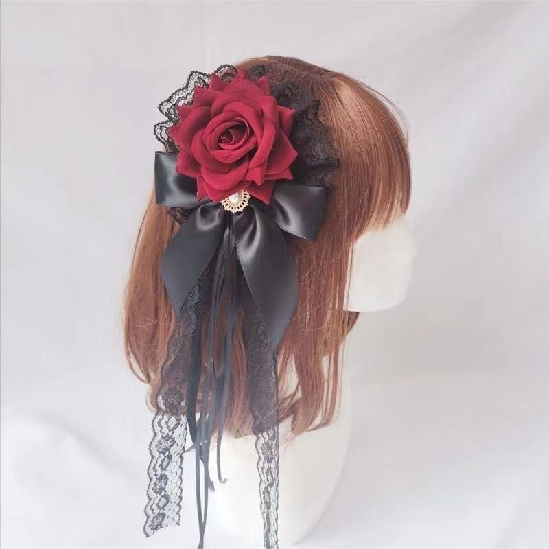 Red Rose Dress Lolita Mermaid Dress Elegant Goddess Lolita Adult Ceremony Dress Skirt