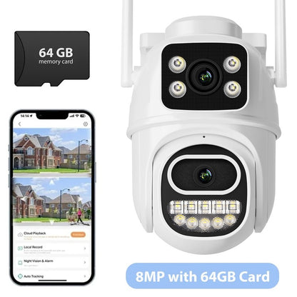 BESDER 6K 12MP Wifi Camera PTZ Dual Screen 8X Digital Zoom AI Auto Tracking Outdoor 8MP CCTV IP Camera Security Protection iCSee