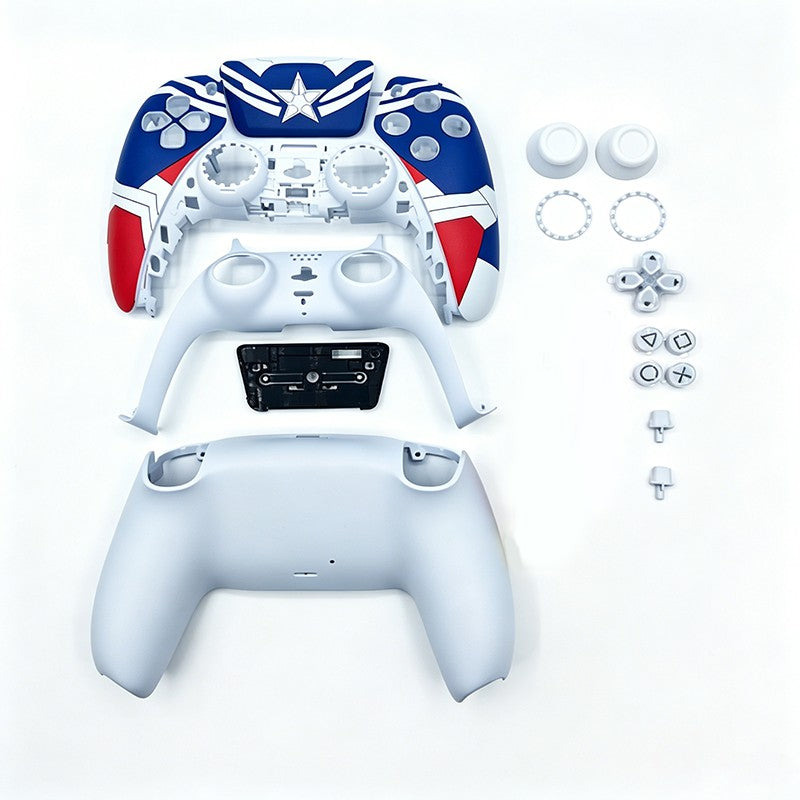 For PS5 Controller Shell, Mecha Style Custom Faceplate Cover with Touchpad Replacement for BDM-10/020/030/040/050