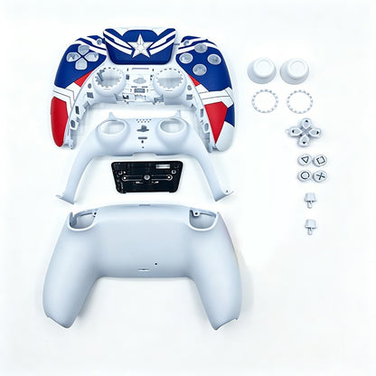 For PS5 Controller Shell, Mecha Style Custom Faceplate Cover with Touchpad Replacement for BDM-10/020/030/040/050