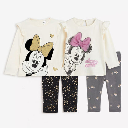2Pcs Minnie Baby Girl Clothes Spring Autumn Cotton Long Sleeve Top + Leggings For Girls Toddler Girl Clothing Sets