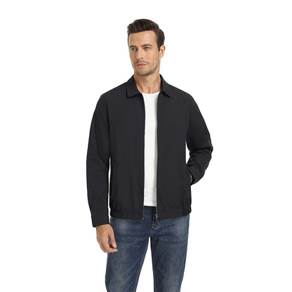 MAGCOMSEN Men's Zip-Front Golf Jacket Spring Summer Casual Jacket Solid Color Turn-down Collar Outerwear Hiking Fishing Travel
