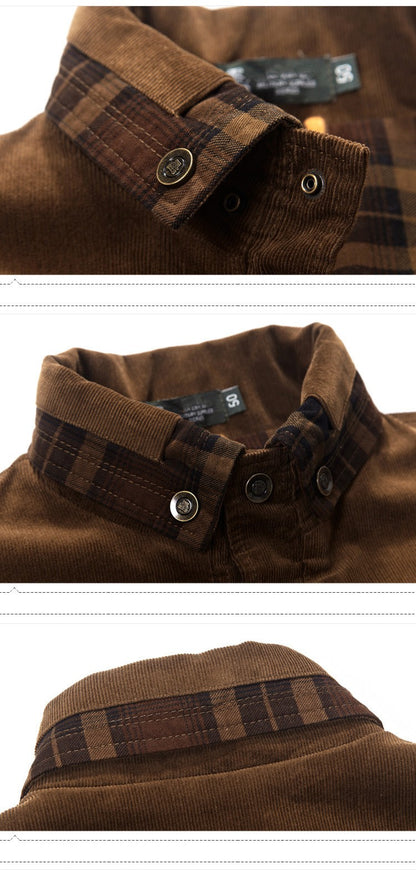 Brand Shirt Men Casual Shirts Wool Fleece Thick Warm Shirts for Men Handwork Plaid Shirt Men Camisa Denim Hombre Size M-4XL