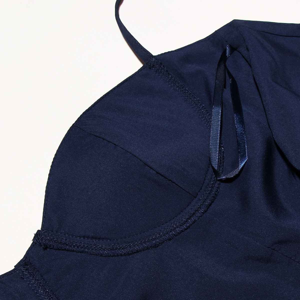 Suninheart Elegant Spaghetti Strap Midi Dress Slim A Line Party Dresses Navy Blu