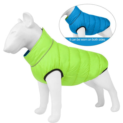 Autumn Winter New Double-Sided Warm Dog Cotton Clothes Pet Clothes One Piece through the Winter Dog Clothes