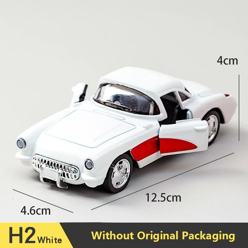 1:32 Alloy Diecast Mustang GT Classic Vintage Car Model Pull Back Car Miniature Vehicle Replica For Collection Gift for Kid