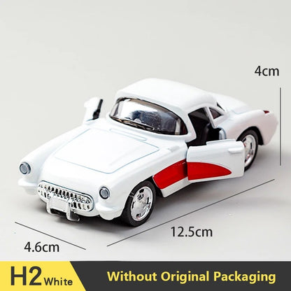 1:32 Alloy Diecast Mustang GT Classic Vintage Car Model Pull Back Car Miniature Vehicle Replica For Collection Gift for Kid