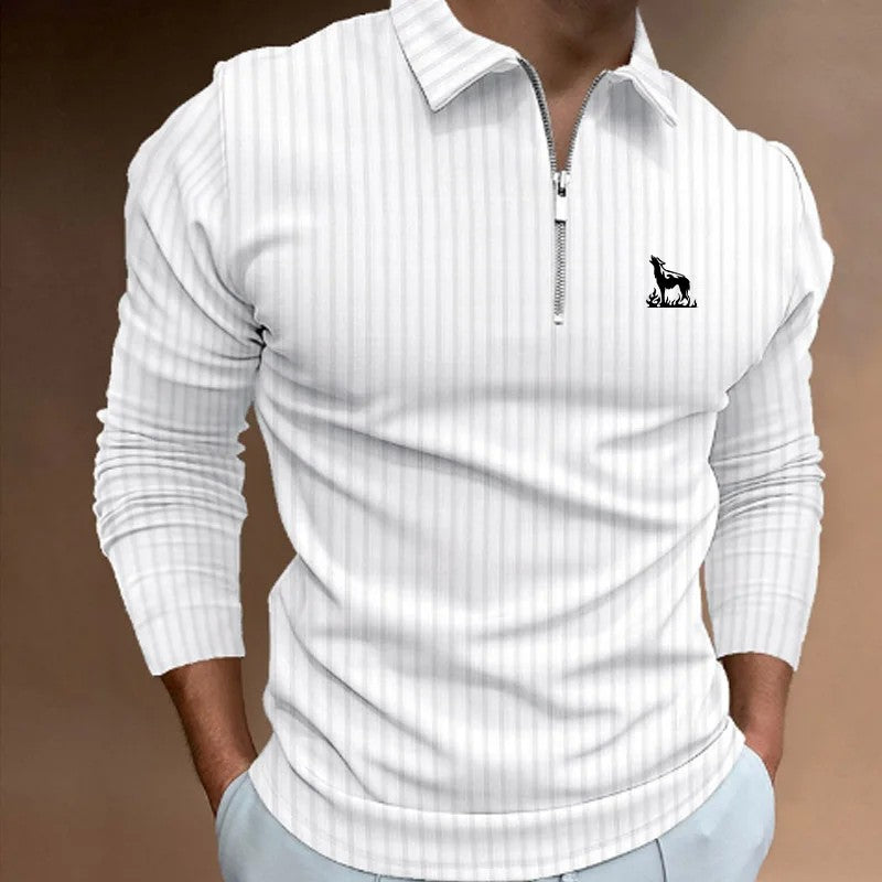 Men Fashion Long Sleeve Zipper Polo Shirt Men Casual Lapel Polo Shirt Fashion Polo Shirt Casual Men Polo Shirt Men Tops Polo