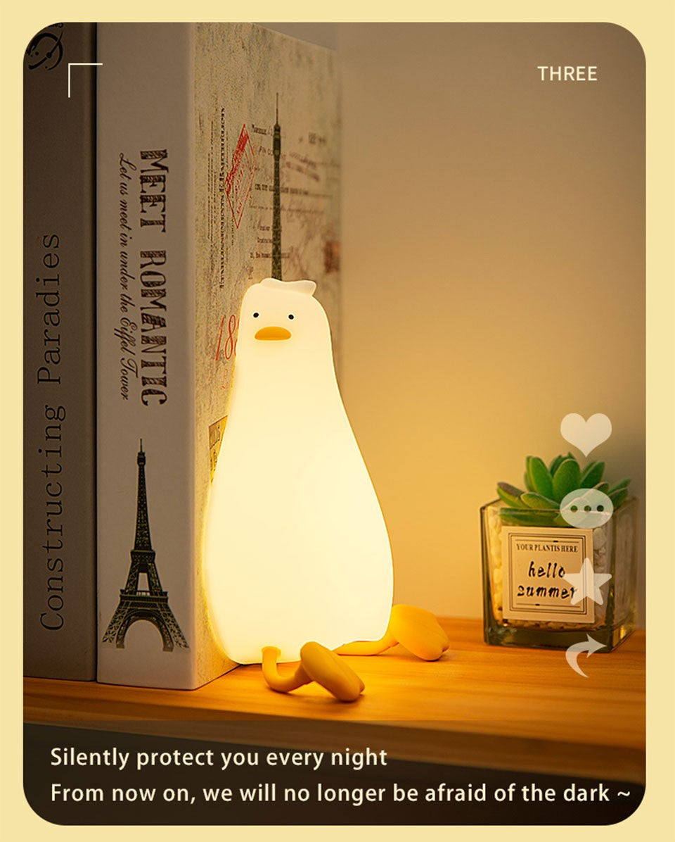 Duck Nightlights Led Night Light Duckling Rechargeable Lamp USB Cartoon Silicone Children Kid Bedroom Decoration Birthday Gift