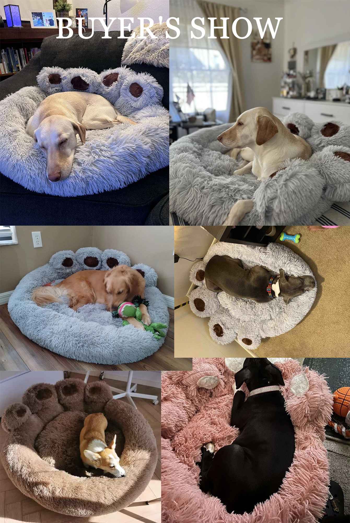 Cama de Cachorro Inverno Gato Sofá Cama Fofa Pata de Urso Confortável Camas Para Animais de Estimação Pequenos Médios Grandes Almofada Macia Fofa Cama de Cachorro