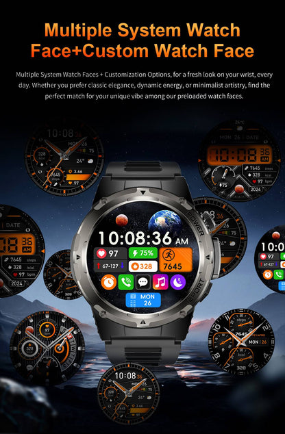 2026 Popular Outdoors GPS Sports Smart Watch Masculino Tela AMOLED Bússola à Prova D'água 500mAh NFC Chamada HD Smart Watch Para Homens T-REX 3