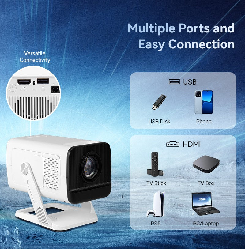 Salange 4K Beamer Projector for Movies Android11 Home Theater Keystone BT5.4 WIFI6 Portable Proyector Daylight HD LED Projetor