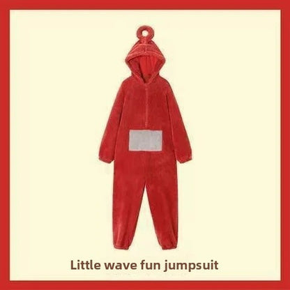 Adorable Baby Antenna Winter Pajamas Adult Children Boys Girls Cartoon Home Clothes Overalls Sleepwear for Teenage Girls