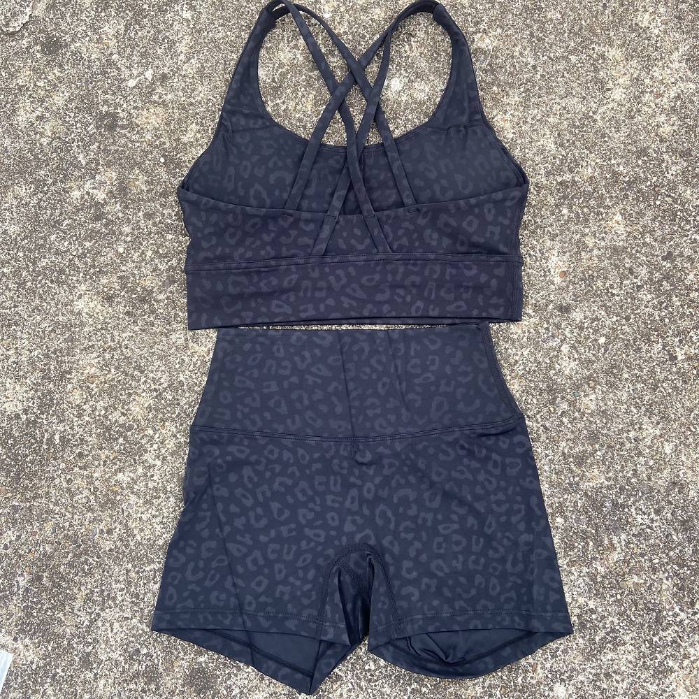 Solid Color gym bike Yoga Set short Legging +cross sport bra Tracksuit  Athletic Women Gym Suit Comprehensive Training Jogging