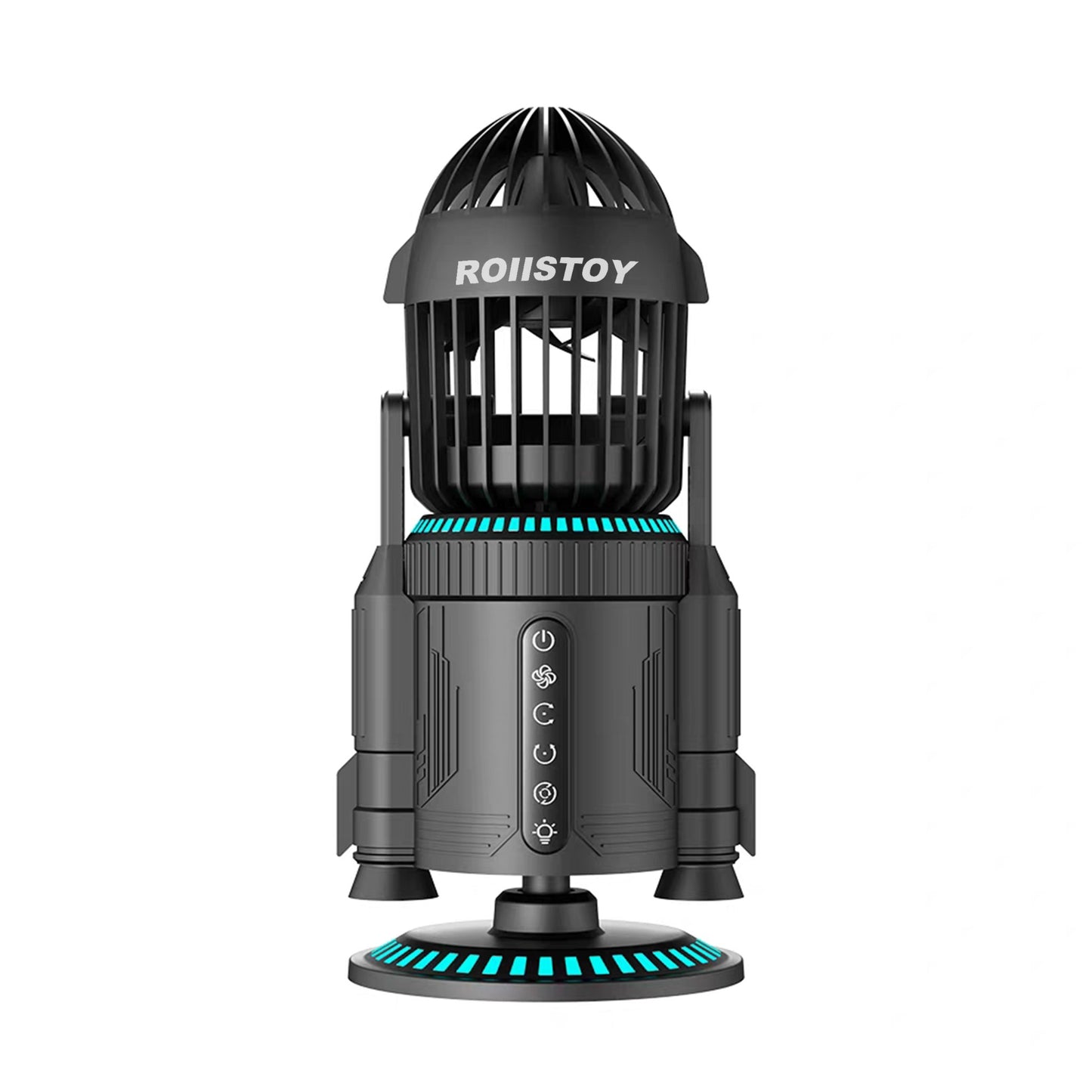 Creative Rocket Desktop Fan Battery Powered USB Rechargeable 3 Speed Quiet Cooling Fan for Office Desk Study Room Outdoor