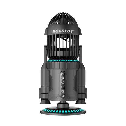 Creative Rocket Desktop Fan Battery Powered USB Rechargeable 3 Speed Quiet Cooling Fan for Office Desk Study Room Outdoor