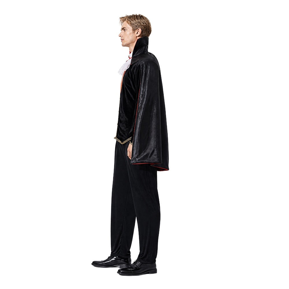 Adult Gothic Vampire Costume Set, Vampire Witch Role-Playing Outfit with Cape for Halloween Family Parties and Costumes