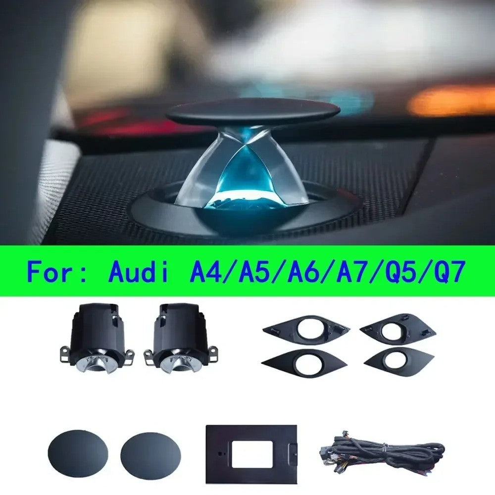 Elevador Tweeter para alto-falante com luz ambiente para Audi A6 C7 C8 A7 A4 A5 B8 B9 Q5 2017-2024 corneta de painel central Lâmpada profissional